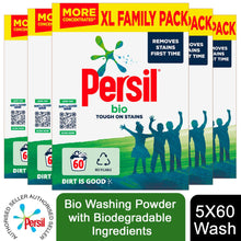 Load image into Gallery viewer, 5x Persil Bio Washing Powder with Biodegradable Ingredients, 3kg, 60Wash