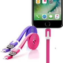 Load image into Gallery viewer, GVC 1 Metre Tangle Free Flat USB to 8 Pin Cable for Syncing &amp; Charging, Pink