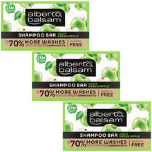 Load image into Gallery viewer, 3pk 75g Alberto Balsam Juicy Green Apple Shampoo Bar with Argan oil Plastic Free