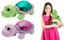 Load image into Gallery viewer, Doodle 13&quot; Magic Sequin Plush Turtle, Assorted Colours