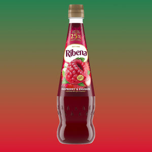 12 Pack of Ribena Raspberry and Rhubard Cordial Squash, 850ml