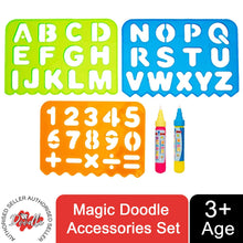 Load image into Gallery viewer, Doodle Water Painting Aqua Doodle Accessories Set - 5 Stencils with 2 Water Pens