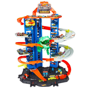 Hot Wheels City Robo T-Rex Ultimate Garage with 2 Cars