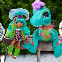 Load image into Gallery viewer, Cave Club Rockelle Doll and Tyrasaurus Dinosaur Figure