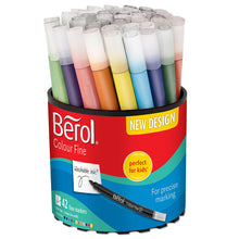 Load image into Gallery viewer, Berol Colouring Pens Felt Tip Assorted Washable ink Fine Point 0.6mm Tub of 42