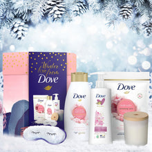 Load image into Gallery viewer, Dove Winter Love Bath &amp; Body 6pcs Gift Set For Her with Soy Candle &amp; Eye Mask