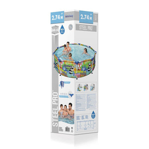 Bestway Steel Pro Rectangular Blue or Round Colourful Design Fun Family Pool
