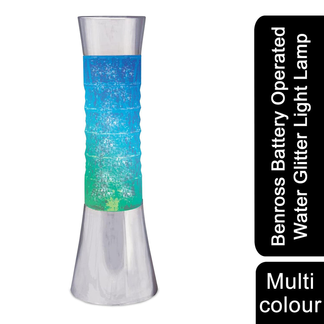 Benross Battery Operated Curve Shaped Water Glitter Effect Colourful Light Lamp