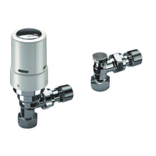 Load image into Gallery viewer, Danfoss RAS-D2 TRV Combi Sensor Set White Sensor Chrome Angled, 10/15 mm
