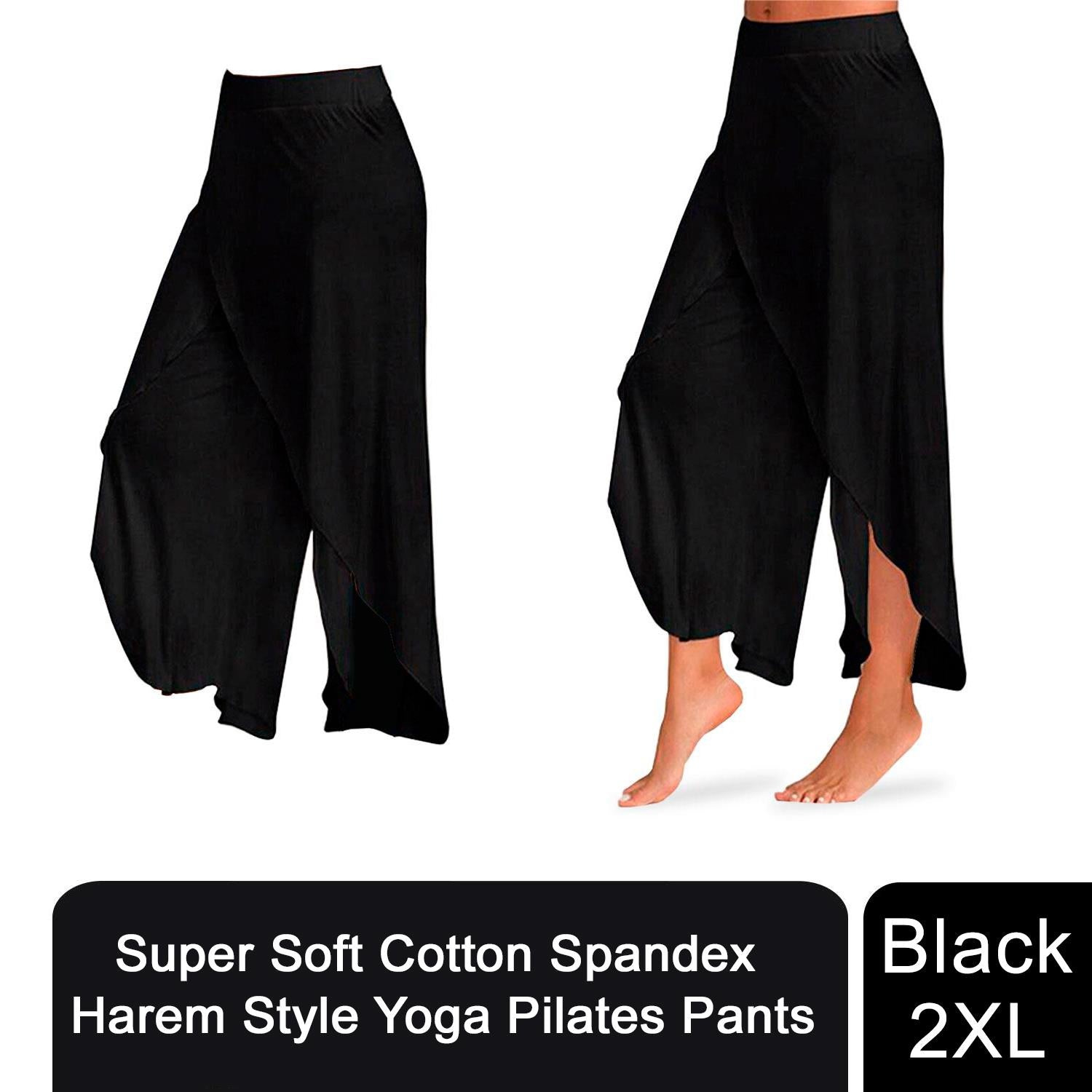 Super Soft Cotton Spandex Harem Style Yoga Pilates Pants, Black - XXL –  Avant Garde Brands