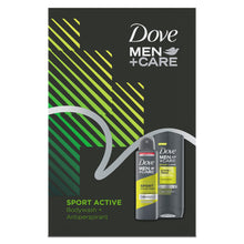 Load image into Gallery viewer, Dove Men Care Sport Active Fresh Bodywash &amp; Deodorant 2pcs Gift Set For Men