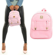 Load image into Gallery viewer, 3pcs Women PU Leather Backpack Set - Shoulder Bag | Clutch | Card Holder Pink