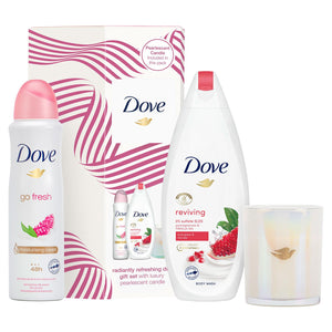 Dove Radiantly Refreshing Gift Set Present For Women, Girls, Mum, Bath & Candles