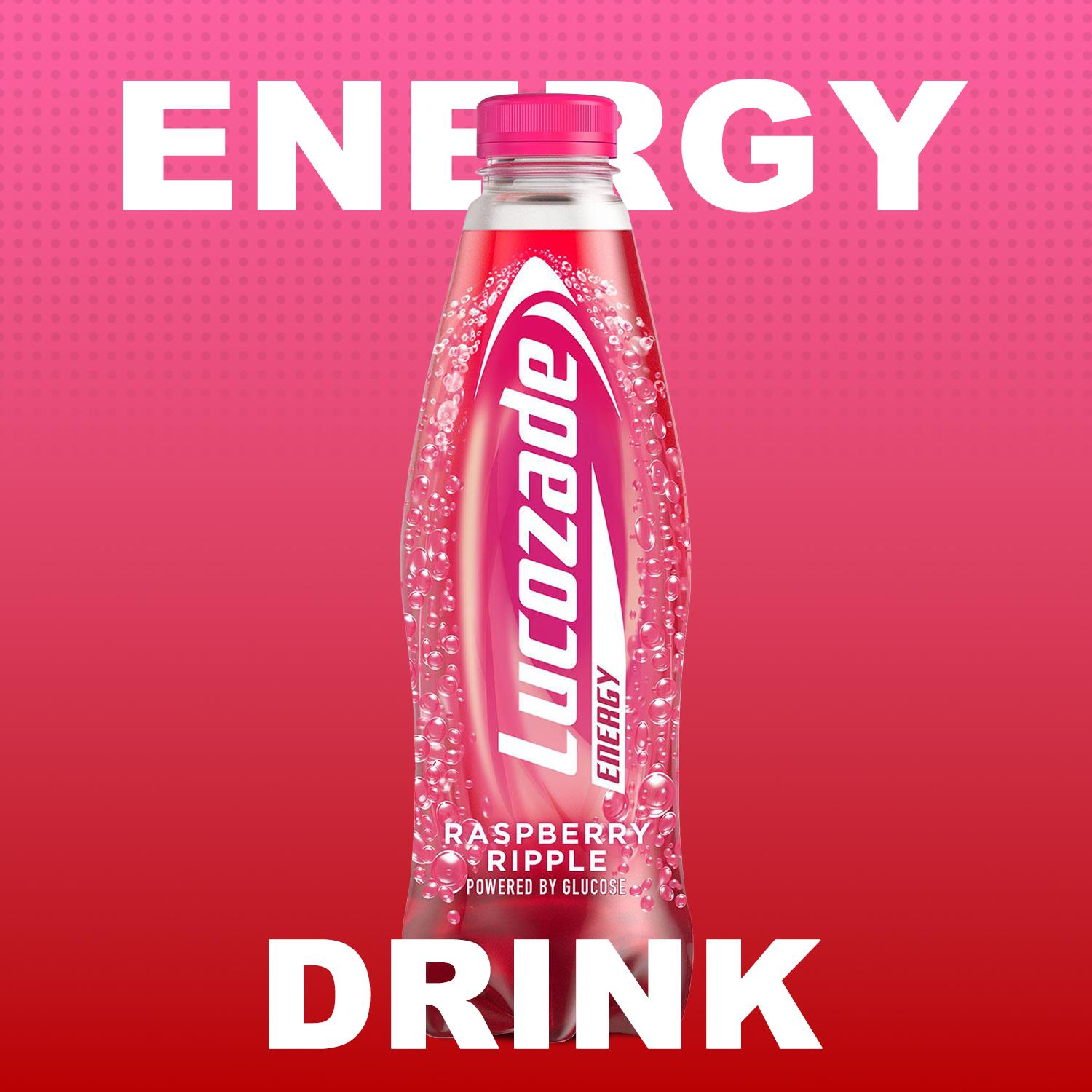 12 Pk of 900ml Lucozade Energy Raspberry Ripple Sugar-Free Sparkling E ...