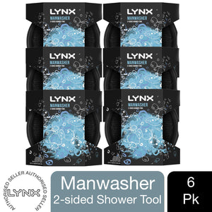 6 Pack of Lynx Manwasher 2-Sided Shower Tool For A Better Clean & Smell Ready