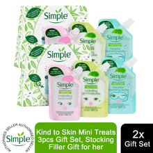 Load image into Gallery viewer, Simple Kind to Skin Mini Treats 3pcs Gift Set, Stocking Filler Gift for her