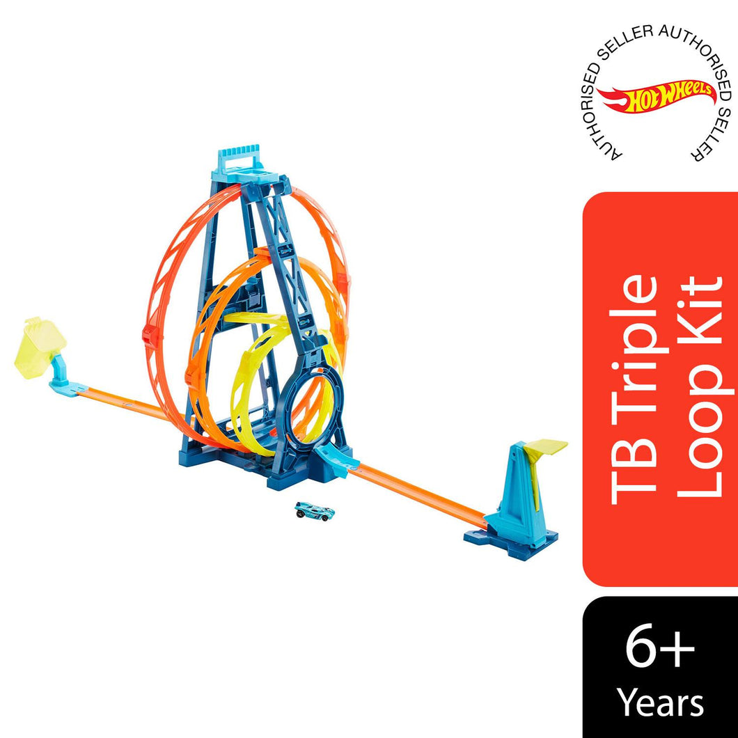 Hot Wheels Track Builder Unlimited Triple Loop Kit, Multi Color, Model:GLC96