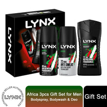 Load image into Gallery viewer, Lynx Africa Trio Gift Set For Men Bodyspray, Bodywash &amp; APA Deo Gift For Him