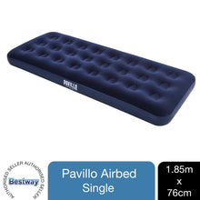 Load image into Gallery viewer, Bestway Pavillo Flocked Blow Up Inflatable Airbed Camping Mattress 185x76x22cm