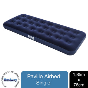 Bestway Pavillo Flocked Blow Up Inflatable Airbed Camping Mattress 185x76x22cm