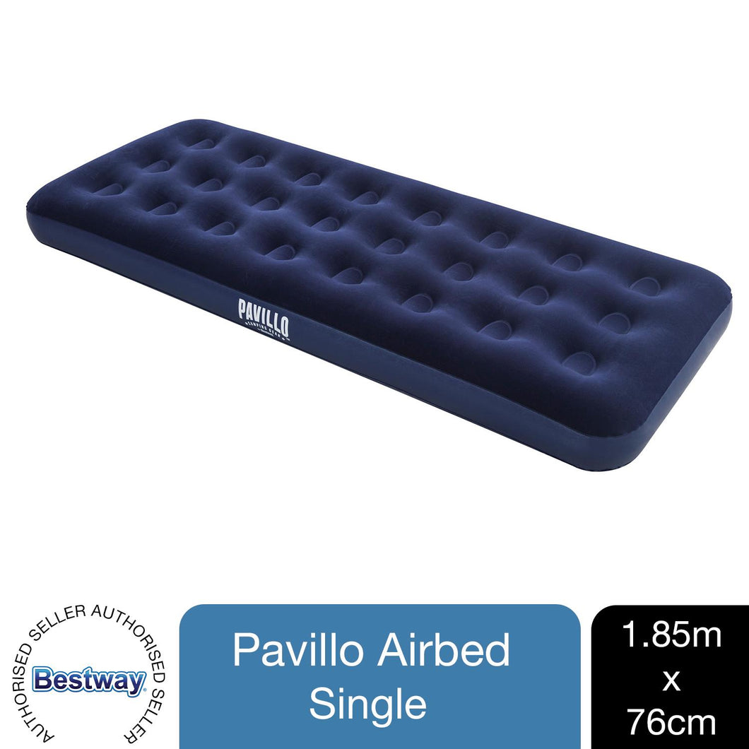 Bestway Pavillo Flocked Blow Up Inflatable Airbed Camping Mattress 185x76x22cm