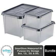 Load image into Gallery viewer, 1 of Each SmartStore Waterproof All-Purpose Dry Storage Box, 12L, 33L &amp; 50L