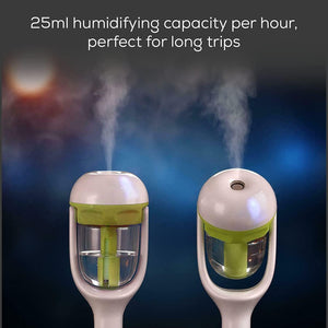 Mini 12V Car Steam Humidifier Air Purifier Aroma Diffuser - Green