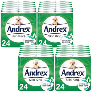 Andrex Toilet Roll Skin Kind, Gentle Clean, Classic or Supreme Quilts, 96 Rolls