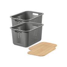 Load image into Gallery viewer, SmartStore Lightweight &amp; Durable Recycled Storage Box 2 Basket and 2 Lid