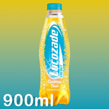 Load image into Gallery viewer, 12 Pack of 900ml Lucozade Caribbean Crush Energy Drink, Tropical Fruit &amp; Coconut