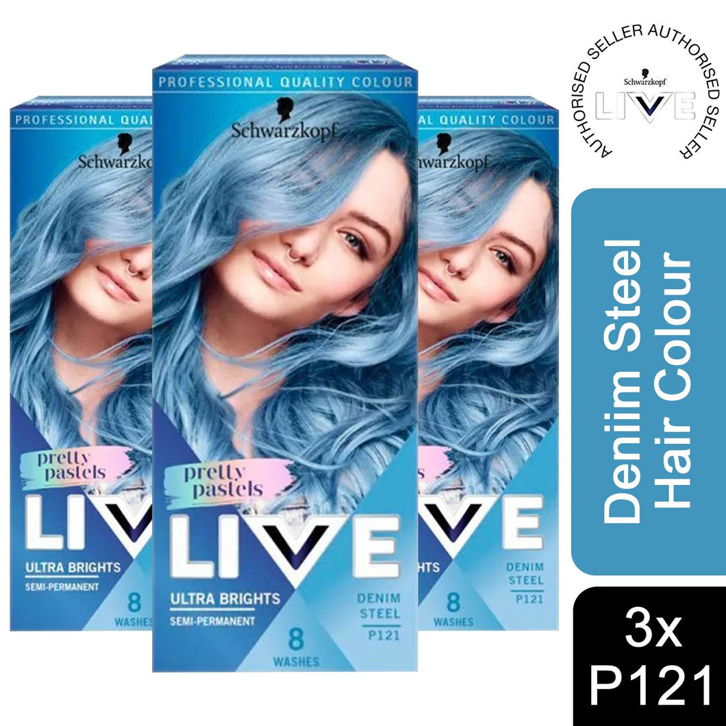 3x Schwarzkopf Live Ultra Brights Semi-Permanent Colour Hair Dye