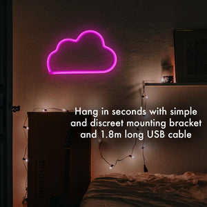 Aquarius Neon Cloud Shape Neon Light Pink Color LED Night Lights