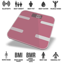Load image into Gallery viewer, Aquarius 9 in 1 Digital Bathroom Weighing Scales, Rose Gold
