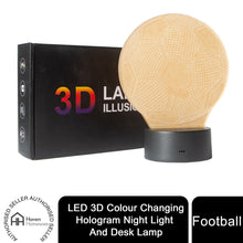 Load image into Gallery viewer, Colour Changing Acrylic 3D Illusion Football LED Night Light