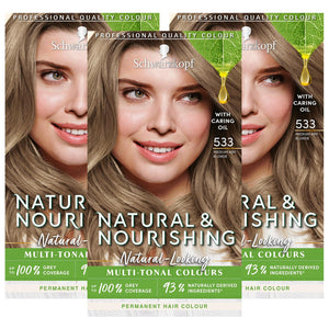 Schwarzkopf Natural & Nourishing HairDye, 533 Medium Ash Blonde, 1pk, 2pk or 3pk