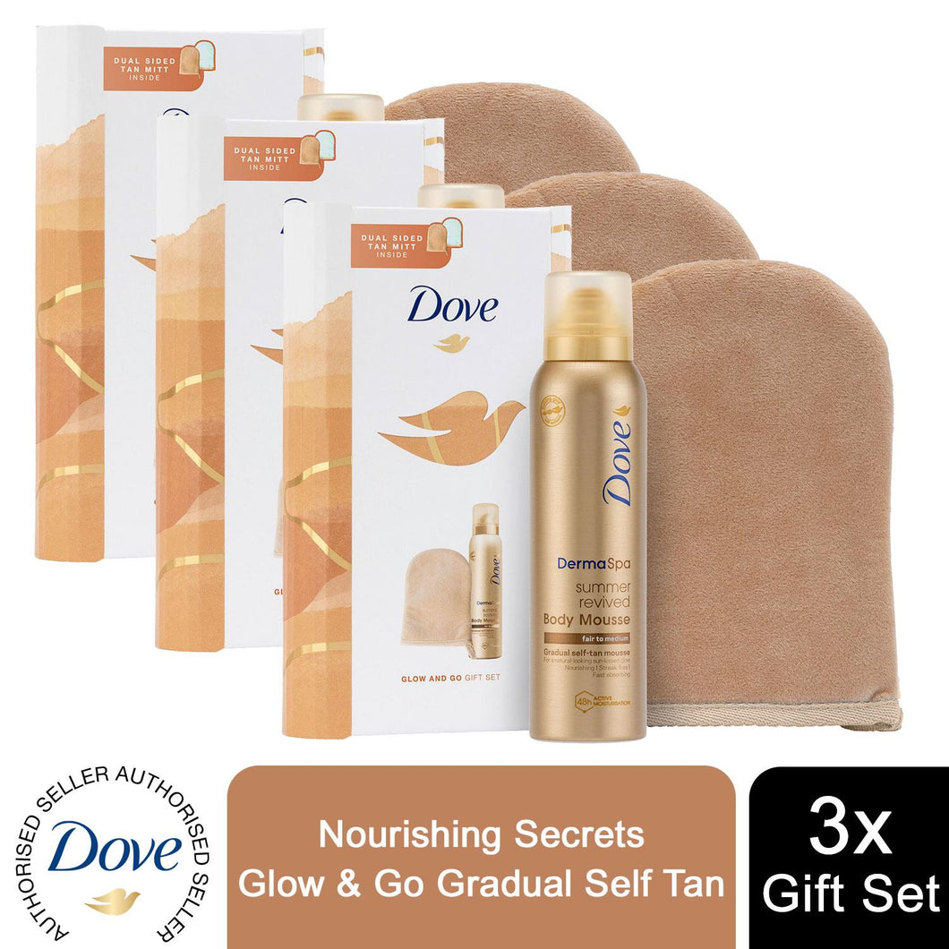 Dove Nourishing Secrets Glow & Go Gradual Self Tan Gift Set for Women , 3pk
