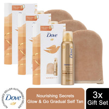 Load image into Gallery viewer, Dove Gradual Self-Tan Body Mousse with Applicator Mitt Gift Set For Her