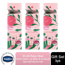 Load image into Gallery viewer, Vaseline Hand Cream, Lip Balm &amp; Lip Brush It's All Rosy Glow On Gift Set For Her