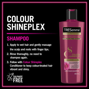 3x of 400ml TRESemme ProCollection Colour Shineplex SulphateFree LowFoam Shampoo