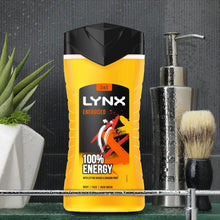 Load image into Gallery viewer, 3pk of 250ml Lynx 12hrs Refreshing Fragrance Shower Gel with 100% Moisturisers