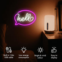 Load image into Gallery viewer, Aquarius Neon Hello Shape Colorful LED Night Light For Kids Room Decoration