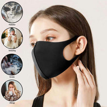 Load image into Gallery viewer, 3x Unisex Face Mask Washable, Reusable, Breathable Ear Loops 3D Shape Mask,Black