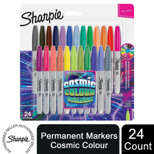 Sharpie Permanent Marker Pens Fine Point Limited Edition Cosmic Colours Pack 24