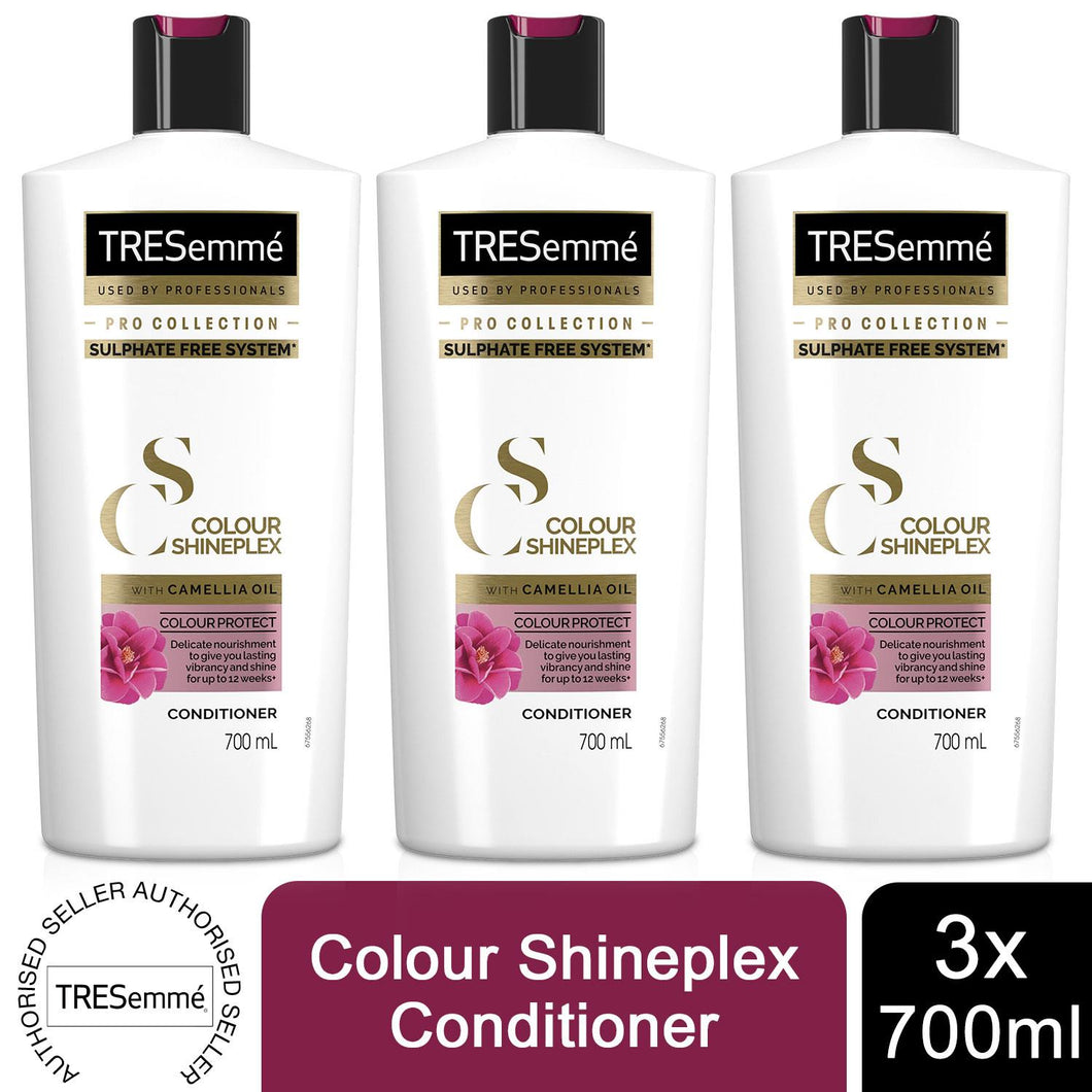 3x of 700ml TRESemme Pro Collection Colour Shineplex Sulphate Free Conditioner