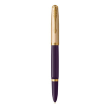 Load image into Gallery viewer, Parker 51 Fountain Pen Delux Plum Medium 18k Gold Nib Black Ink Gift Box