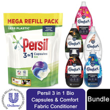 Load image into Gallery viewer, Laundry Bundle 2x50W Persil Bio Capsules &amp; 2x58W Comfort Fabric Conditioner