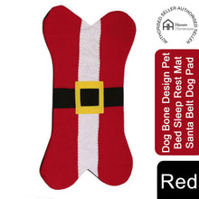 Load image into Gallery viewer, Christmas Dog Bone Design Pet Bed Sleep Rest Mat Santa Belt Dog Pad, Red
