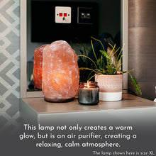 Load image into Gallery viewer, Haven Himalayan Crystal Handcrafted Salt Lamp Wooden Base, Medium