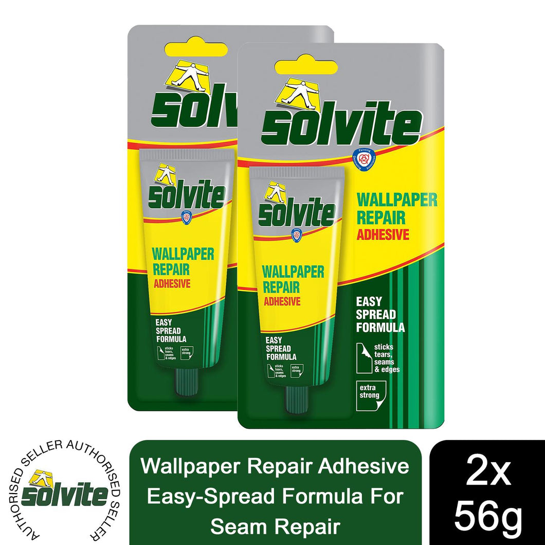 Solvite Wallpaper Repair Adhesive Easy-Spread Formula for Seam Repair 2x56g