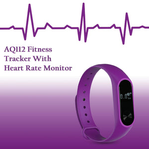 Aquarius AQ112 Fitness Tracker With Heart Rate Monitor, Purple